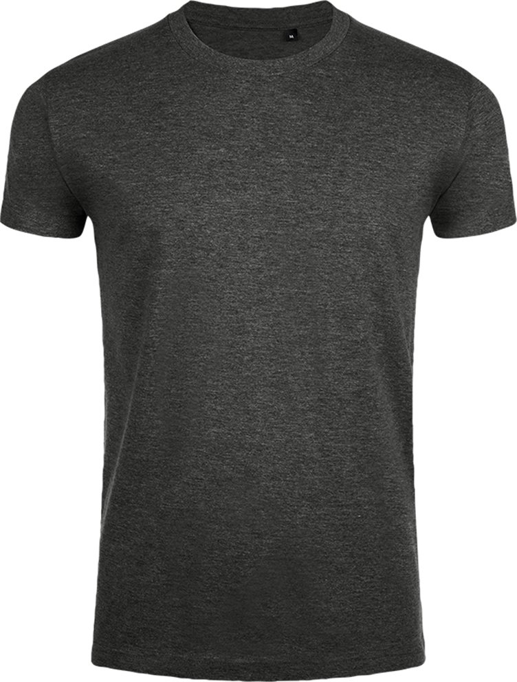 SOLS Herren Imperial Slim Fit T-Shirt mit kurzen Ärmeln (Charcoal Marl)