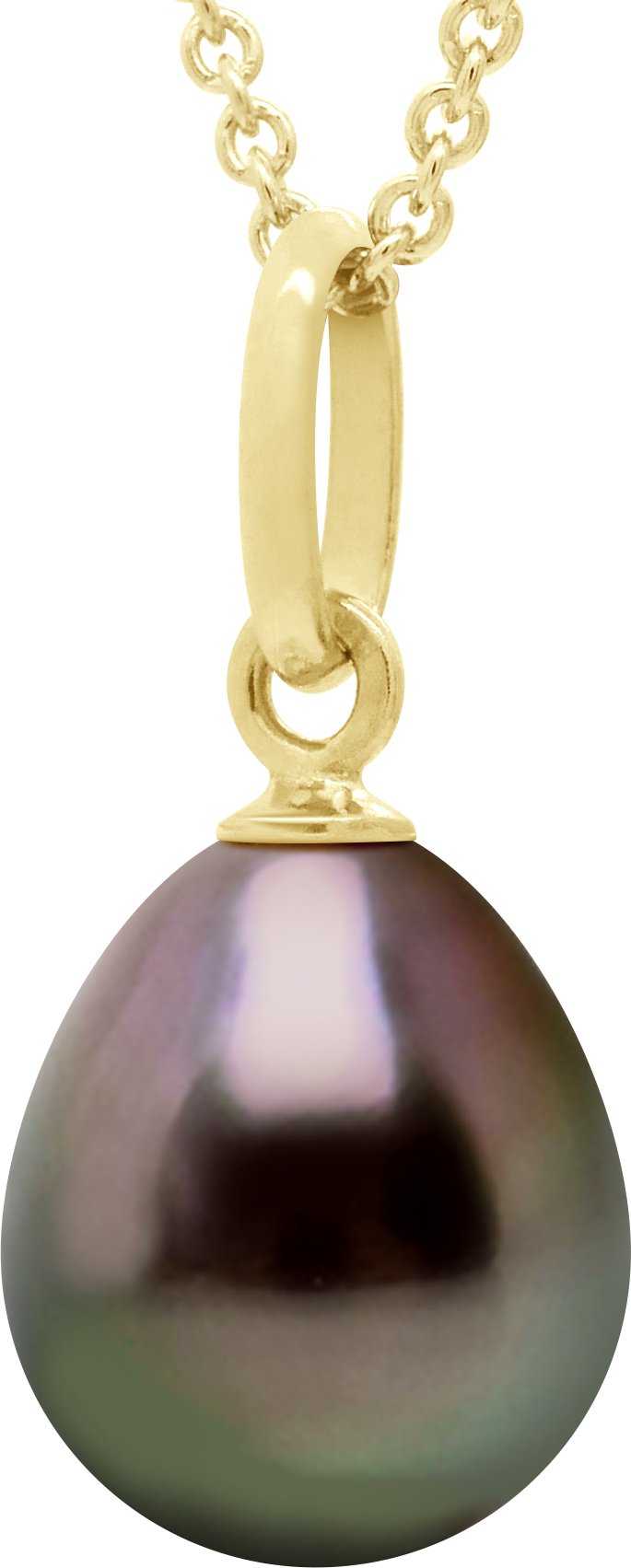 Anhänger Gelenkfaden Gelbgold 750 und echte Tahiti-Zuchtperle Birne 8-9 mm