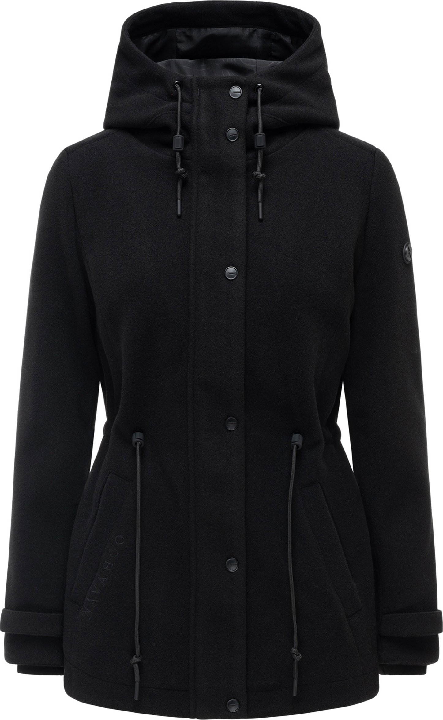 Navahoo Damen Übergangsjacke Lächelstern mit Kapuze in Wolle-Optik