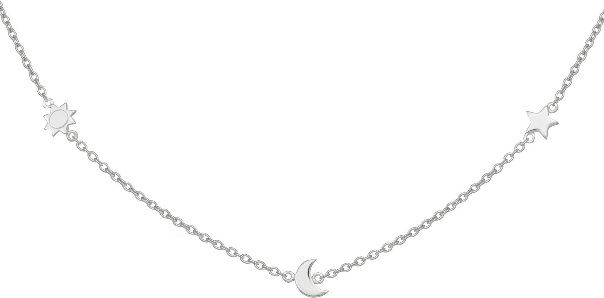 cai Collier 925 Sterling Silber rhodiniert Sonne - Mond - Stern