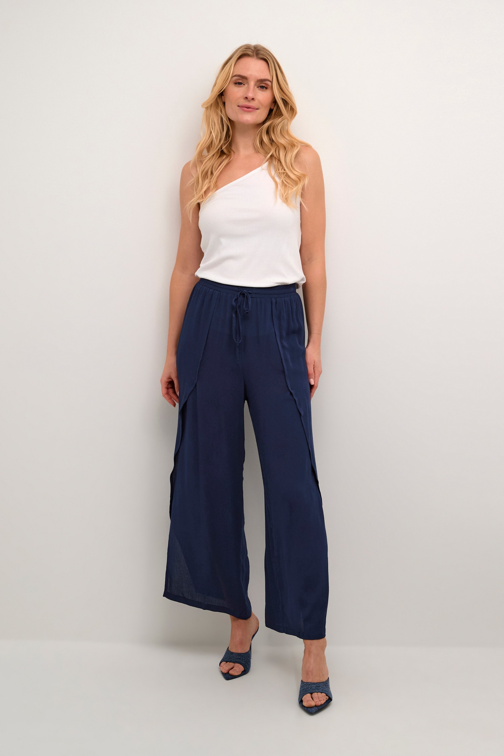 Thumbnail - Lässige Hose Lockerer Schnitt navy blue