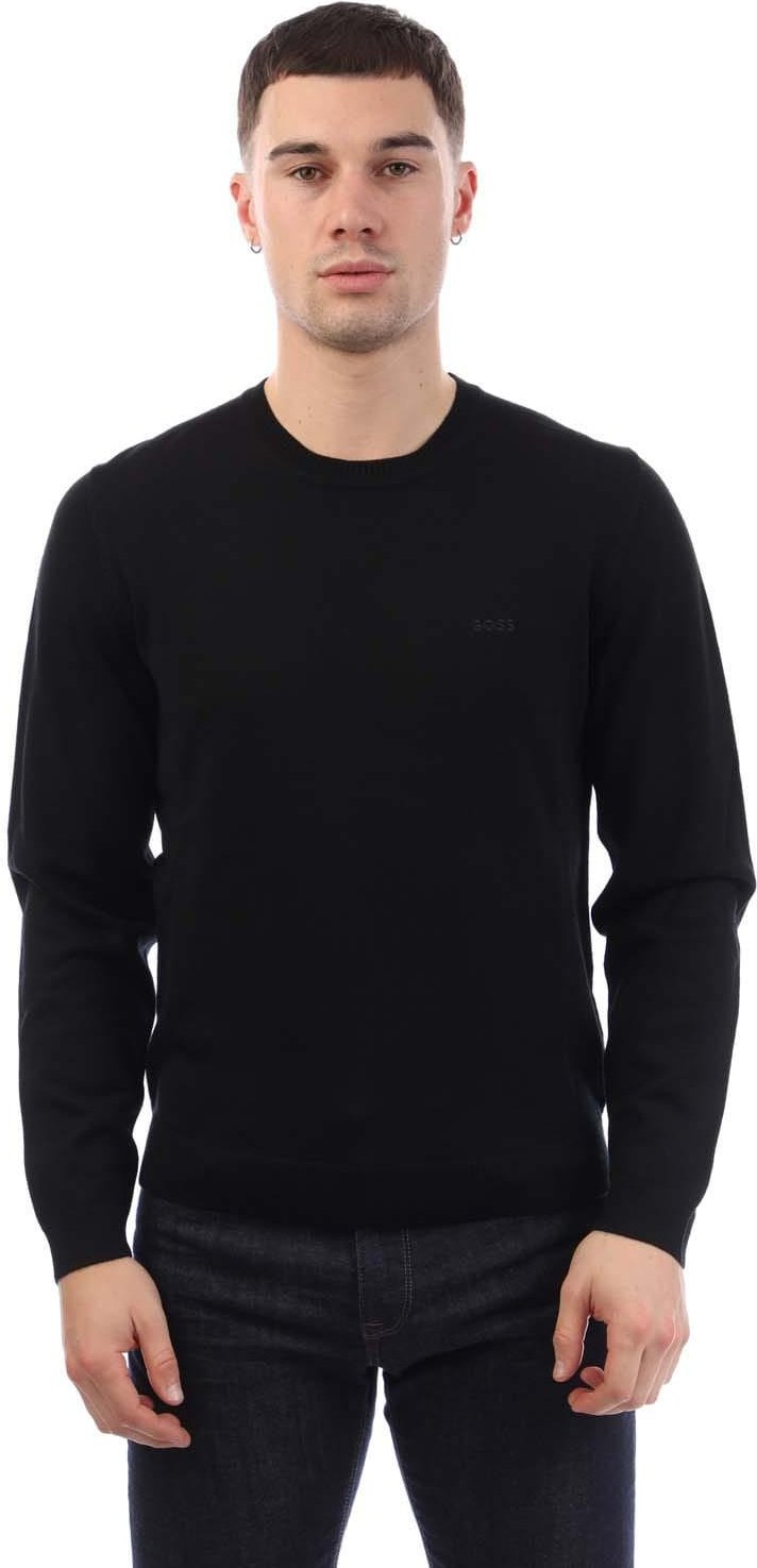 Boss - "Bagritte-E Extra-Fine" Sweatshirt für Herren, Merinowolle (Schwarz)