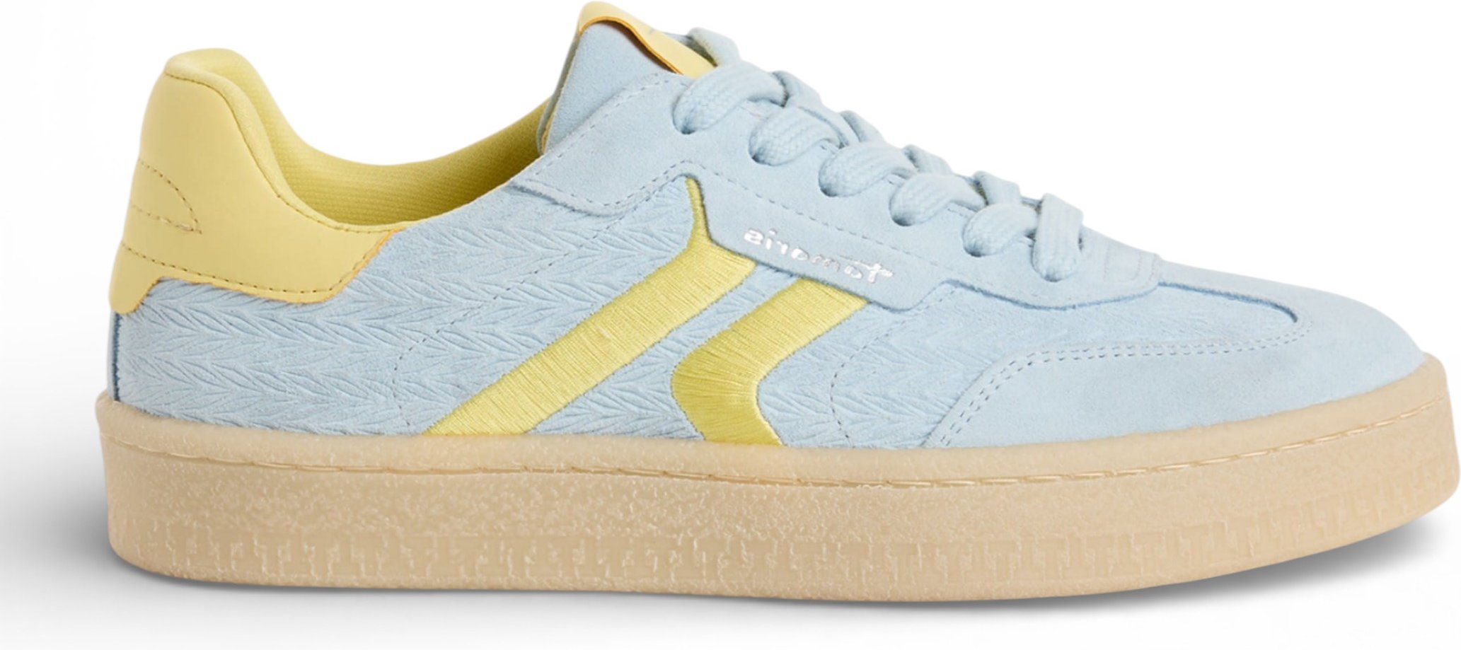 Thumbnail - Tamaris Damen-Sneaker aus blauem Leder mit gelben Streifen