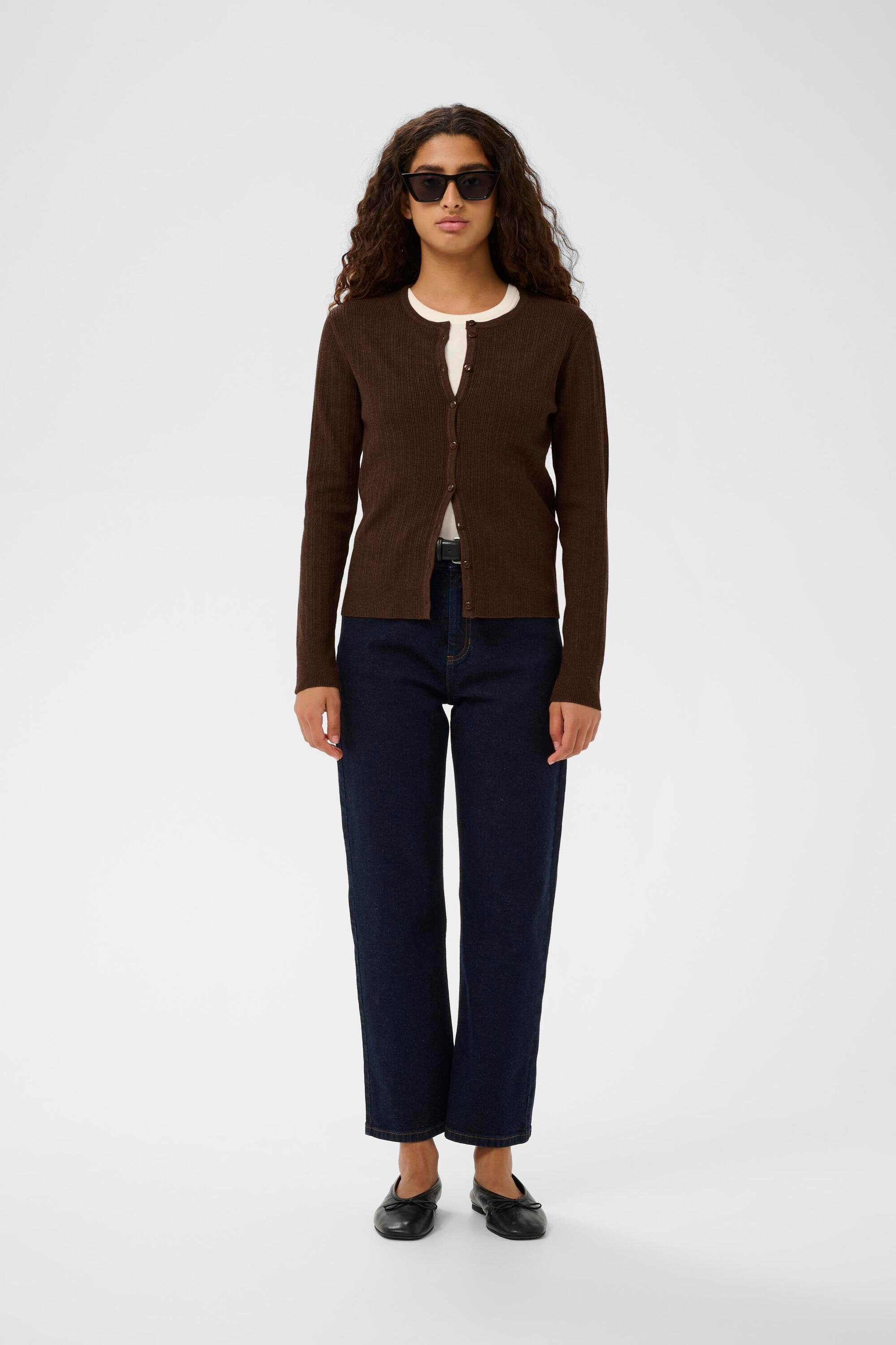 Strickpullover YenahIW Strickpullover Gerade Passform brown