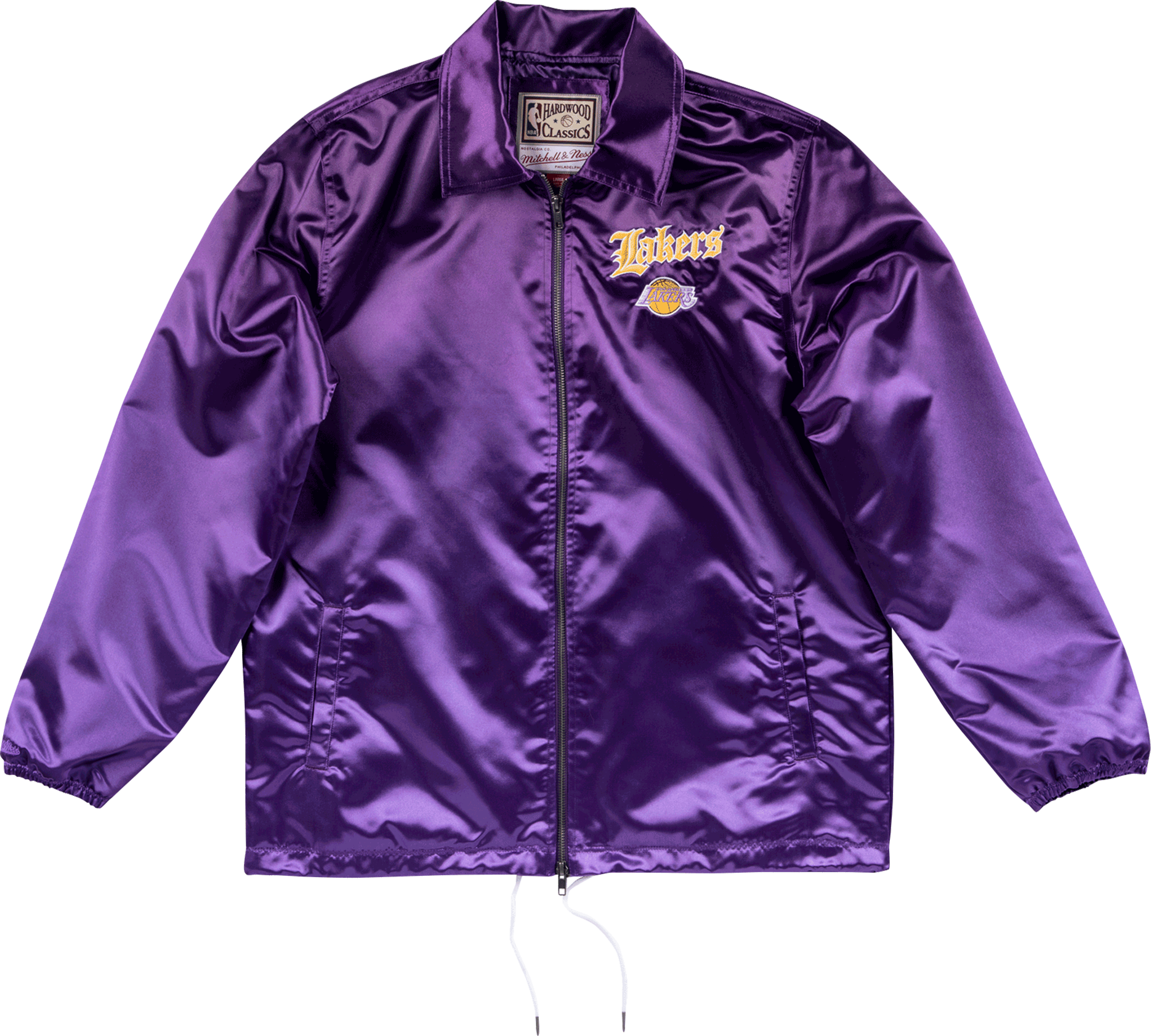 Mitchell & Ness Los Angeles Lakers NBA Old English verblasste Satinjacke