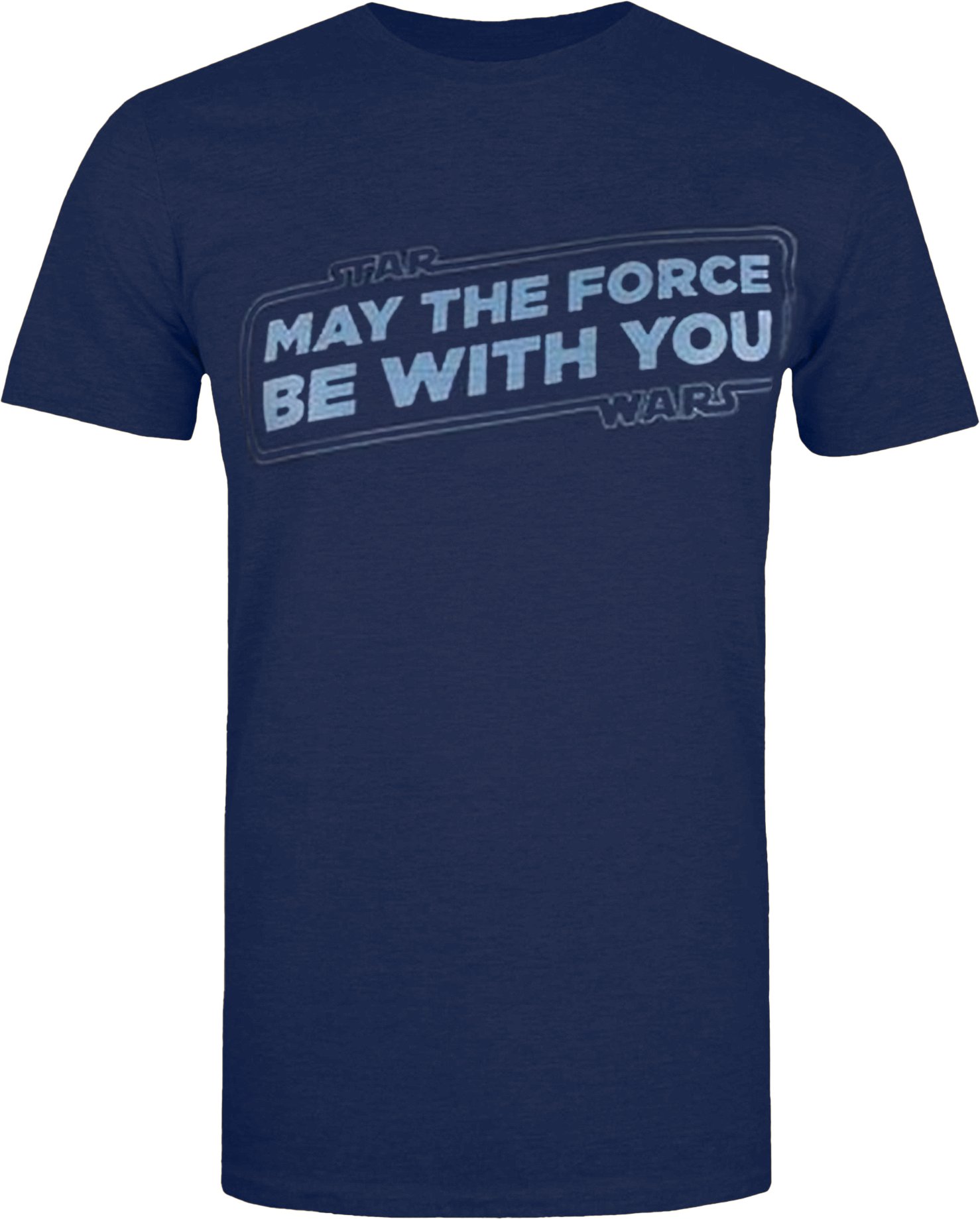 Star Wars - T-shirt MAY THE FORCE BE WITH YOU - Homme (Bleu marine / Bleu clair)