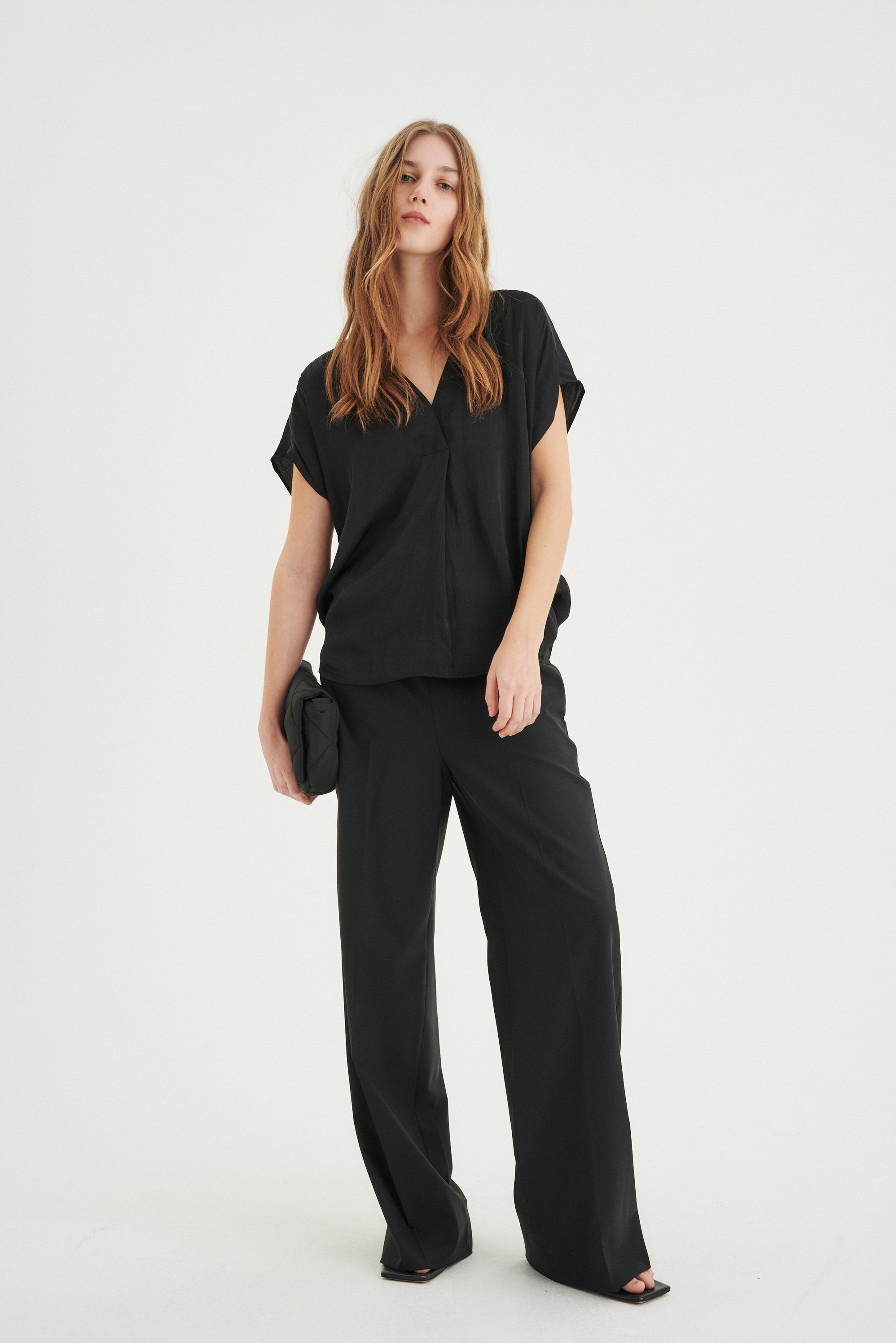 Kurzarm-Bluse Lockere Passform Marine Blue dark blue