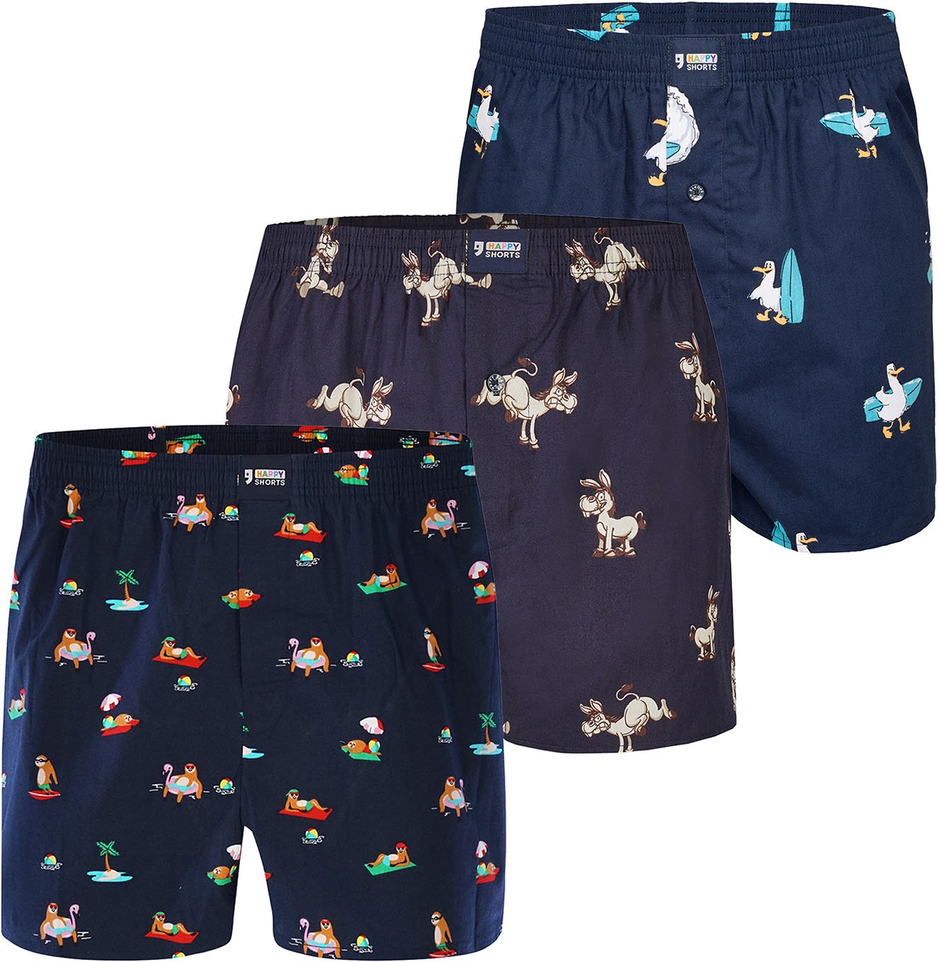 Happy Shorts Herren Boxer MotiveBoxershorts, Unterhose, Boxerbriefs