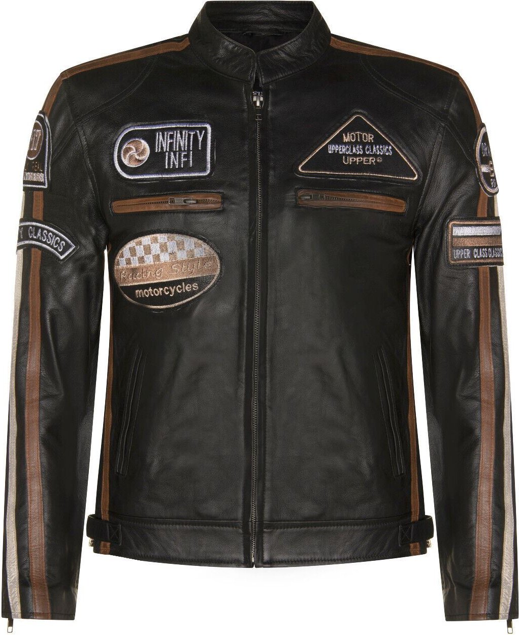 Herren Racing Leder Bikerjacke-Portland