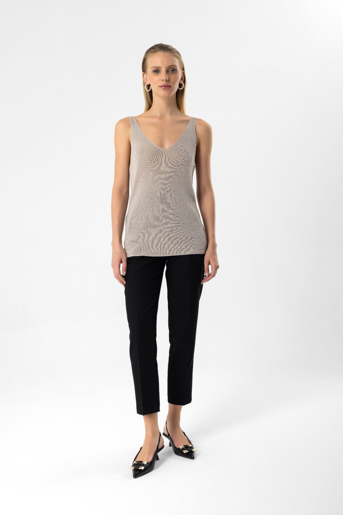 Glitzerndes Strick-Trägertop