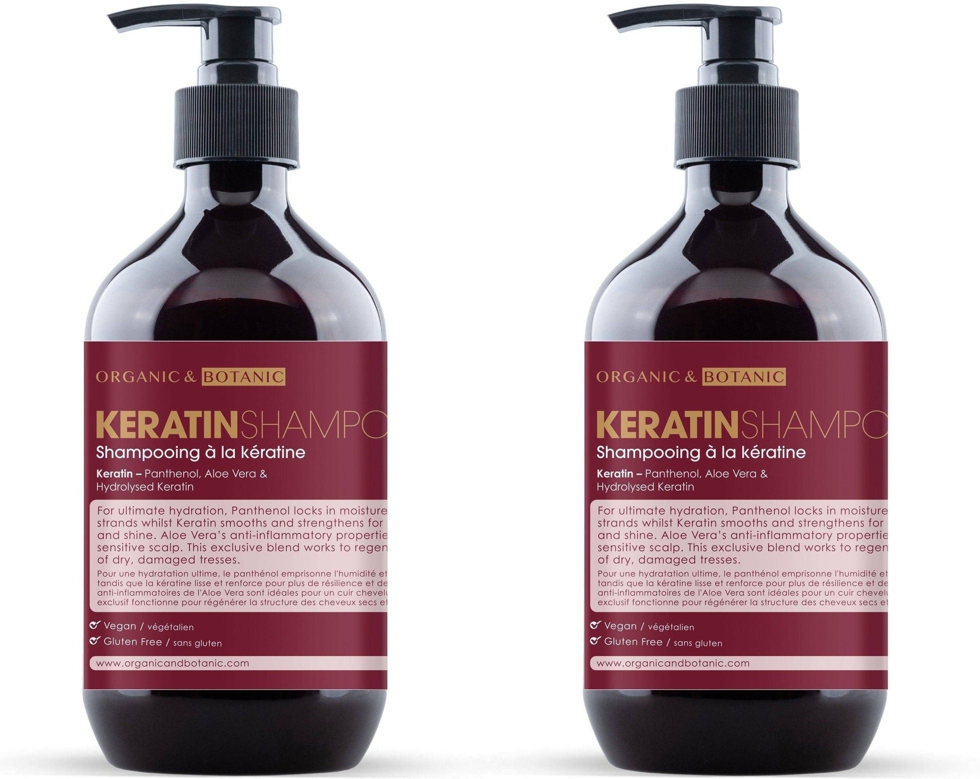 Bio & Botanisch Keratin Shampoo 500ml x 2 Duo Pack