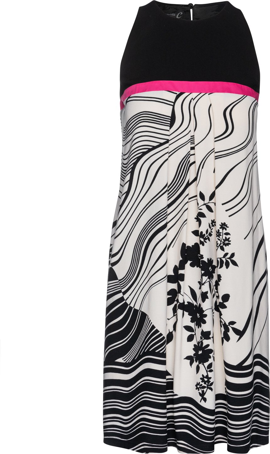 A Line Schwarzes Druckkleid Jersey