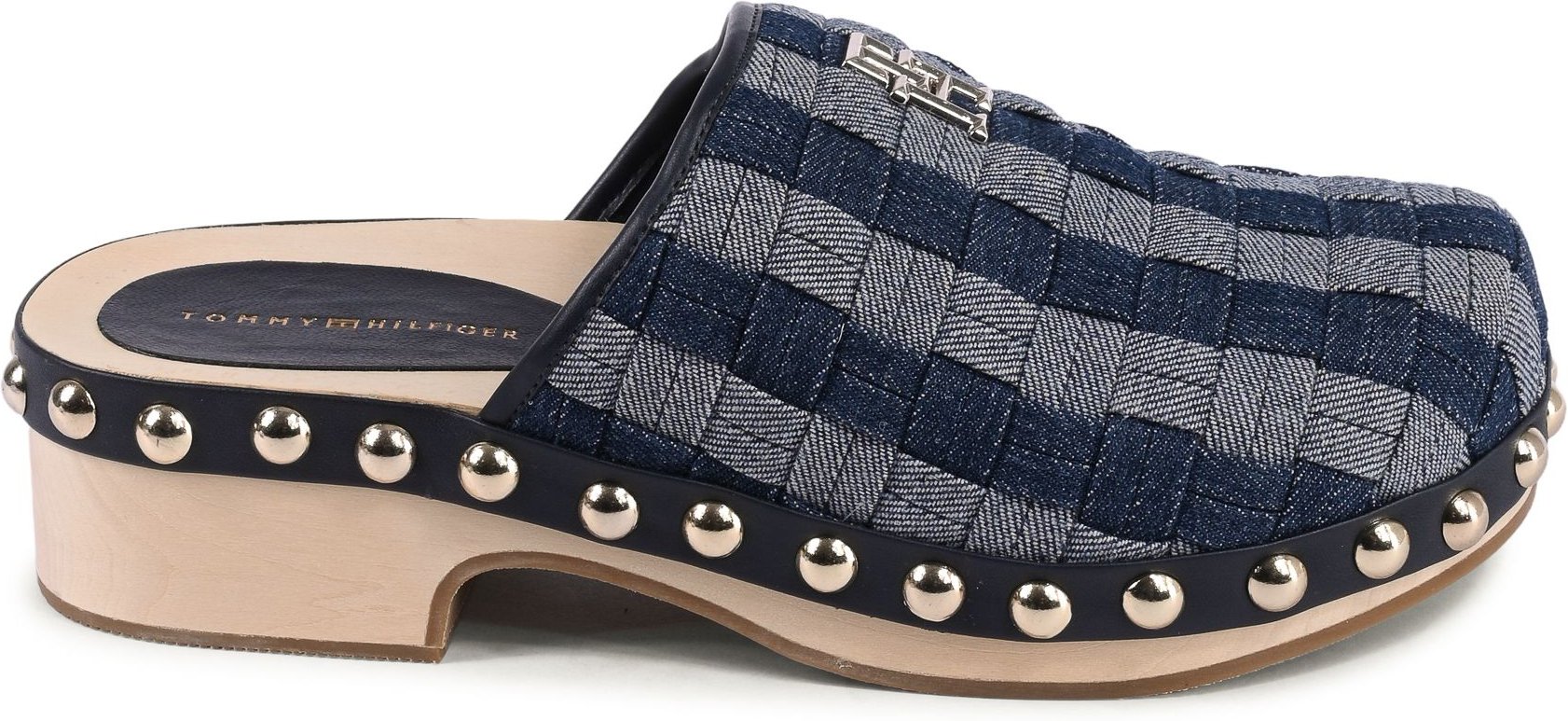 Jeans Holzschuhe Geflochten Mit Nieten Lässig