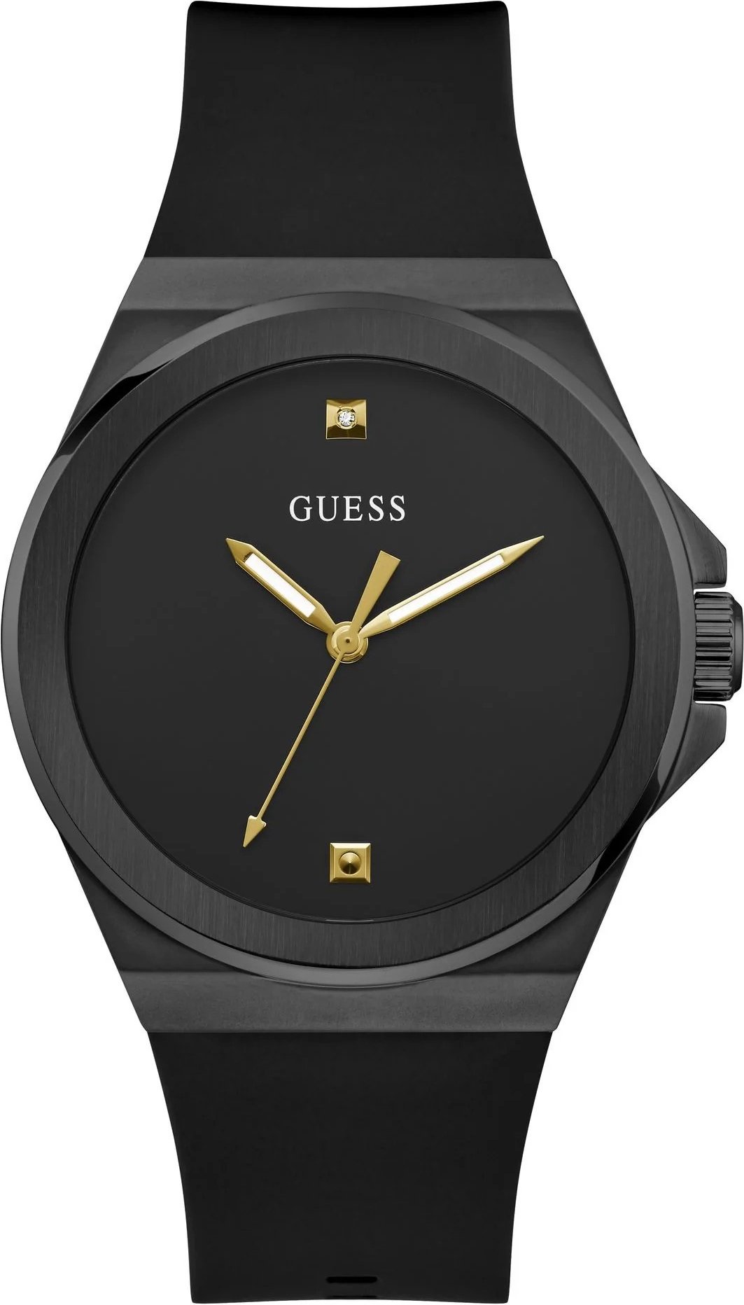 Guess Vinyl Herren Schwarz Uhr GW0790G2