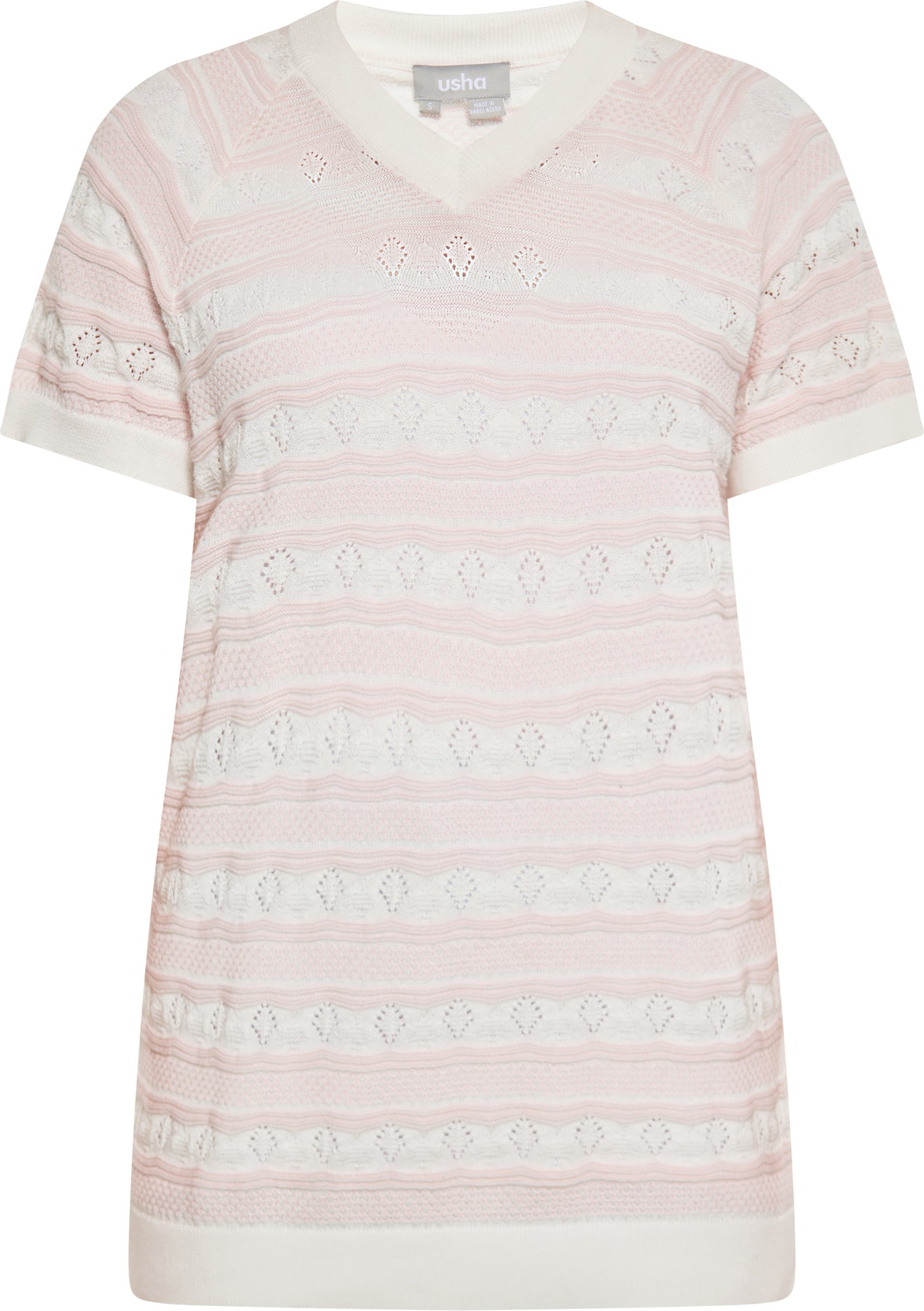 usha Hemd Damen Zartrosa Wollweiss