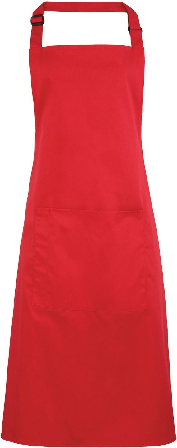 Premier Ladies/Womens Colours Bip Schürze mit Tasche (2er-Pack) (Erdbeerrot)