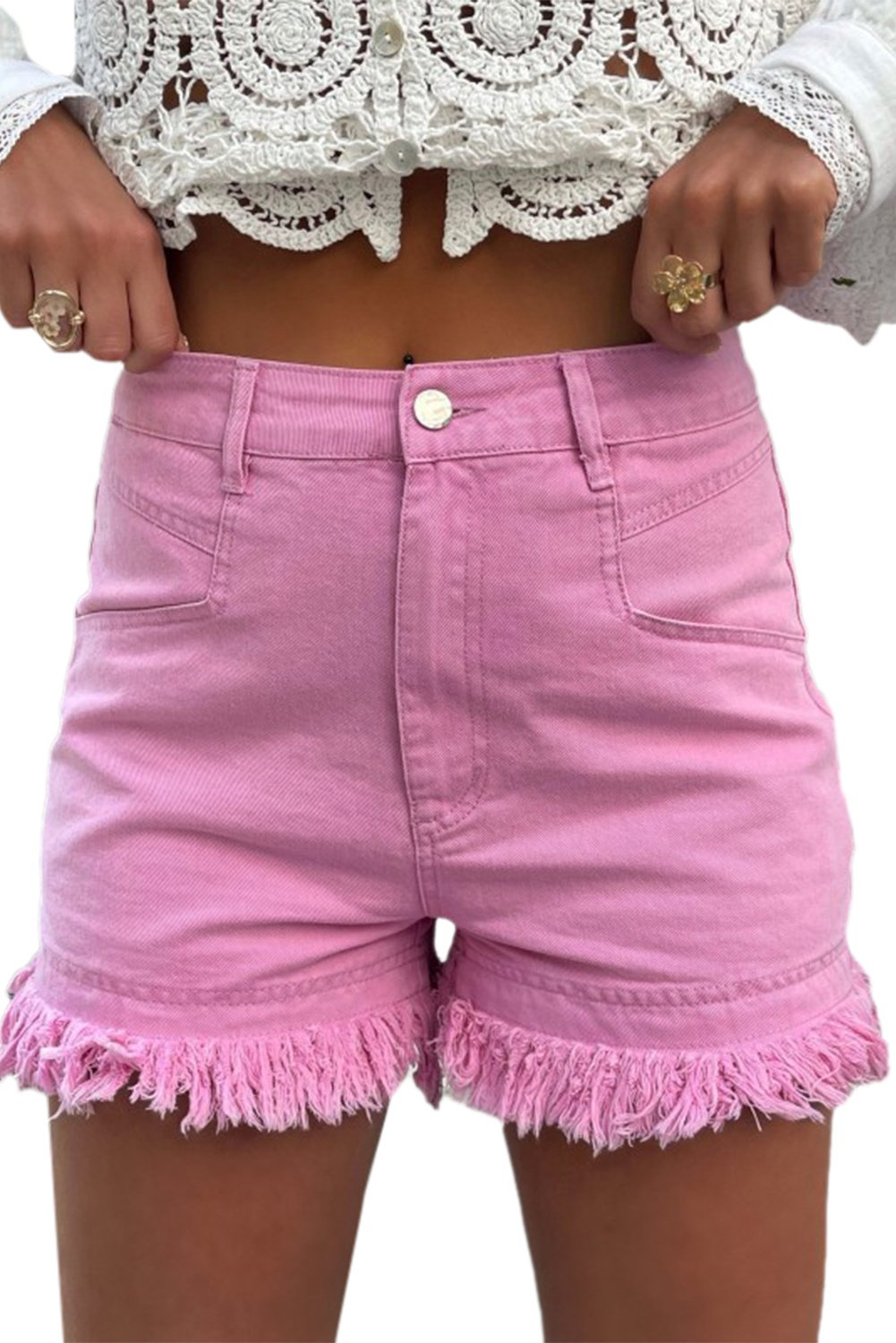 Fransen Denim Shorts