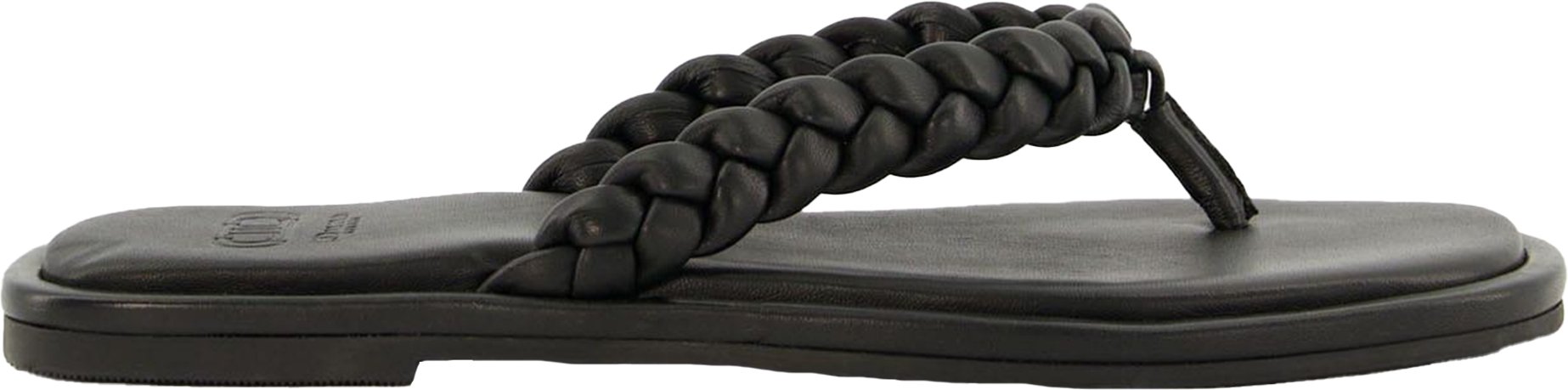 Dune London - Damen Sandalen "Loxx", Geflochten, Leder, Zehentrenner, Flach (Schwarz)