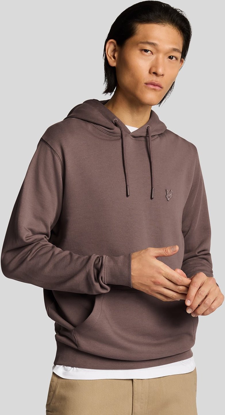 Thumbnail - Lyle & Scott Superfeiner Baumwoll-Loopback-Hoodie - Pflaumentrüffel