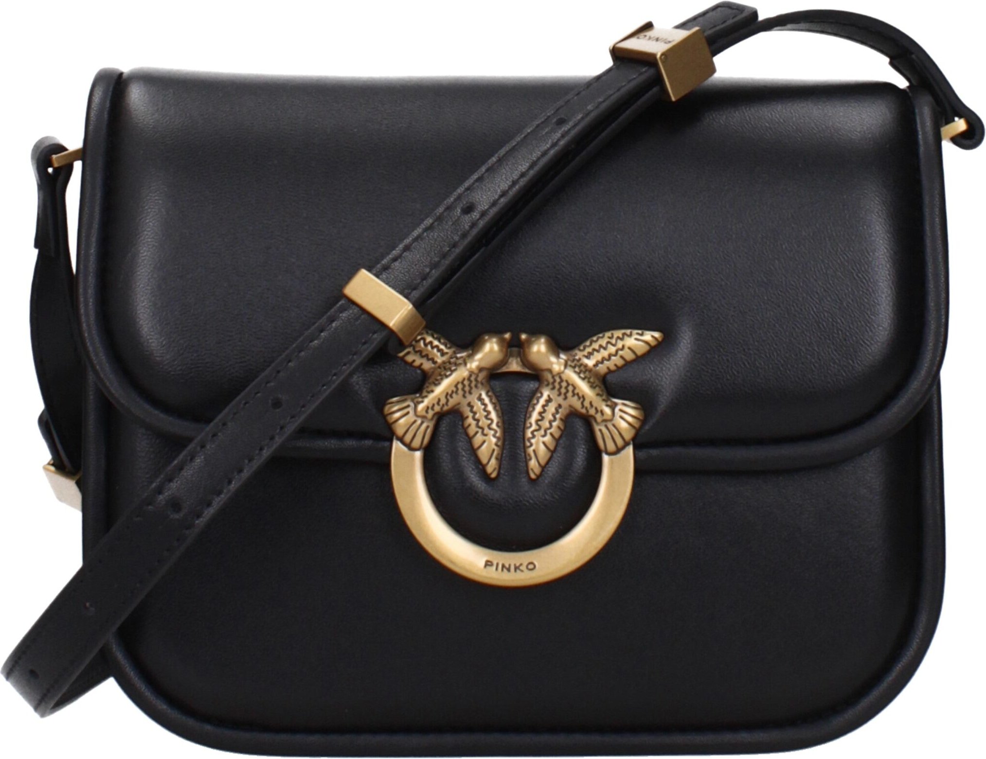 Schwarze Leder Umhängetasche