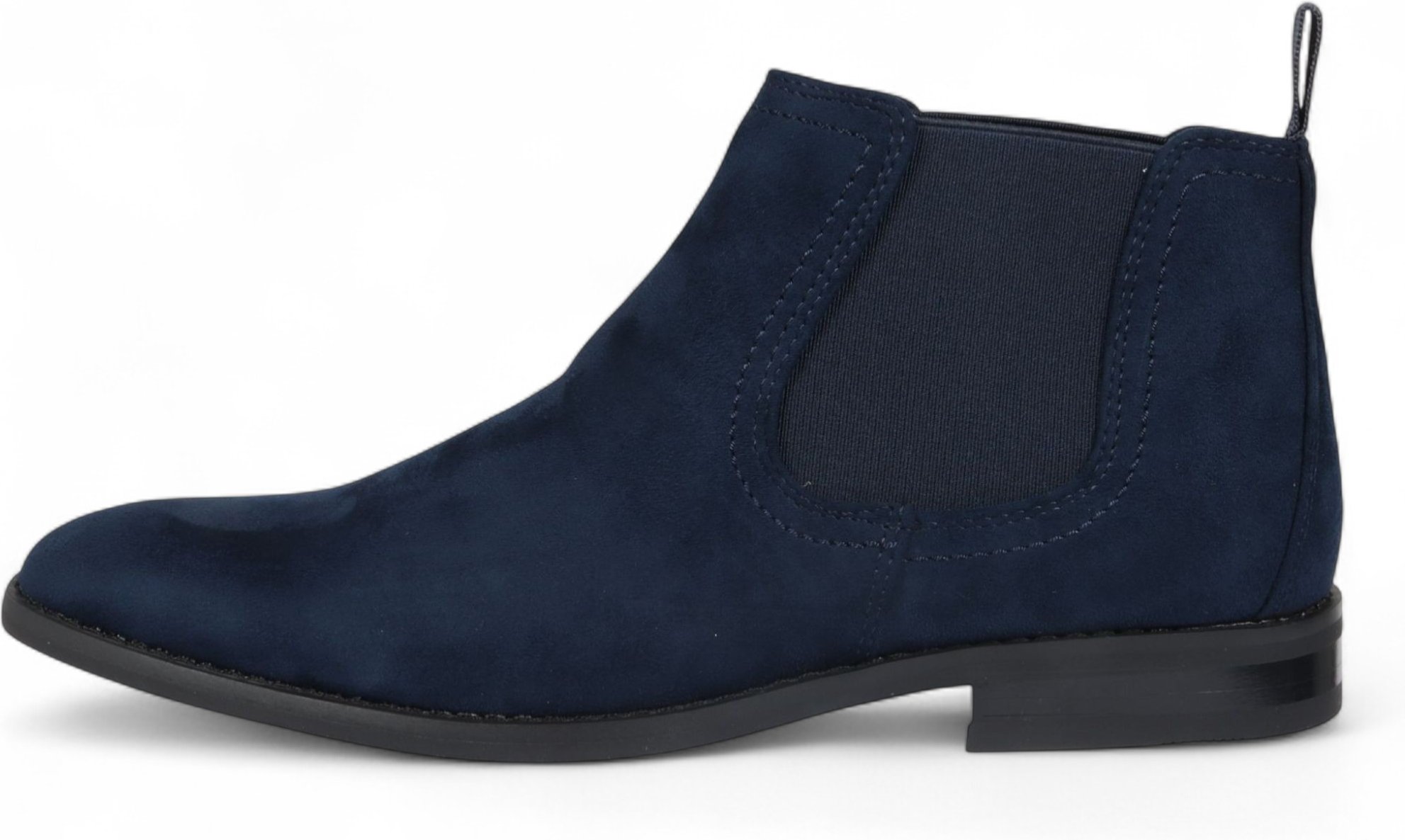Herren Chelsea Boots aus Wildleder in Marineblau, mit echtem Leder gefüttert, Slip-On