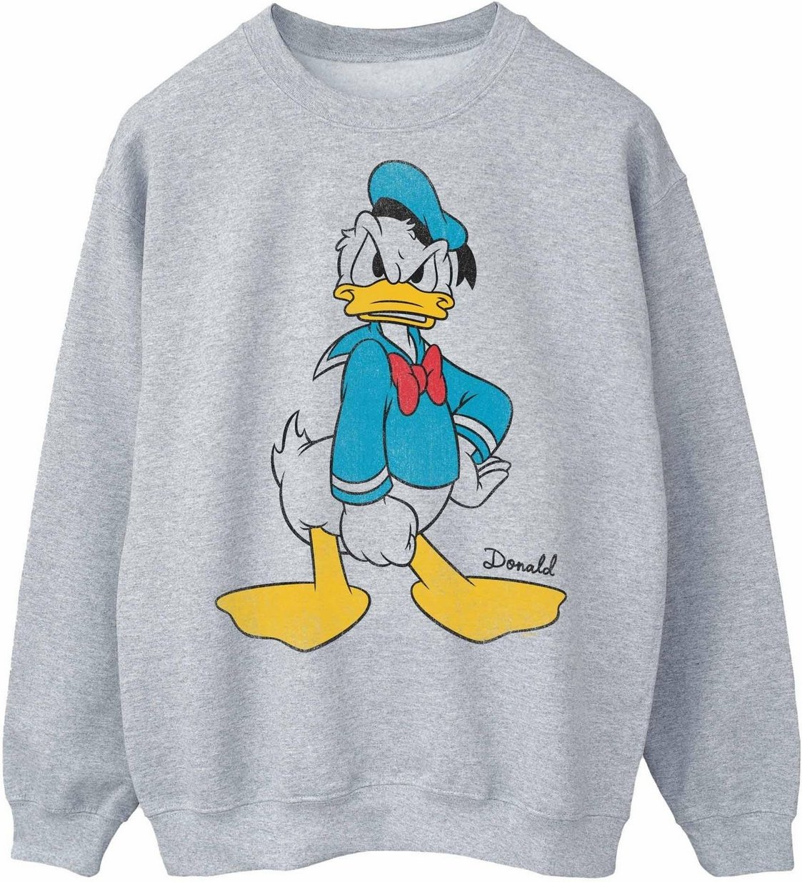 Disney Herren Angry Donald Duck Sweatshirt (Sport grau)