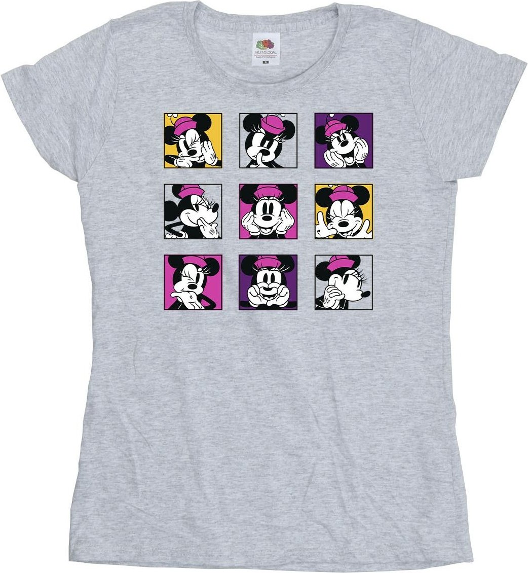 Disney - "Minnie Mouse Squares" T-Shirt für Damen (Grau)