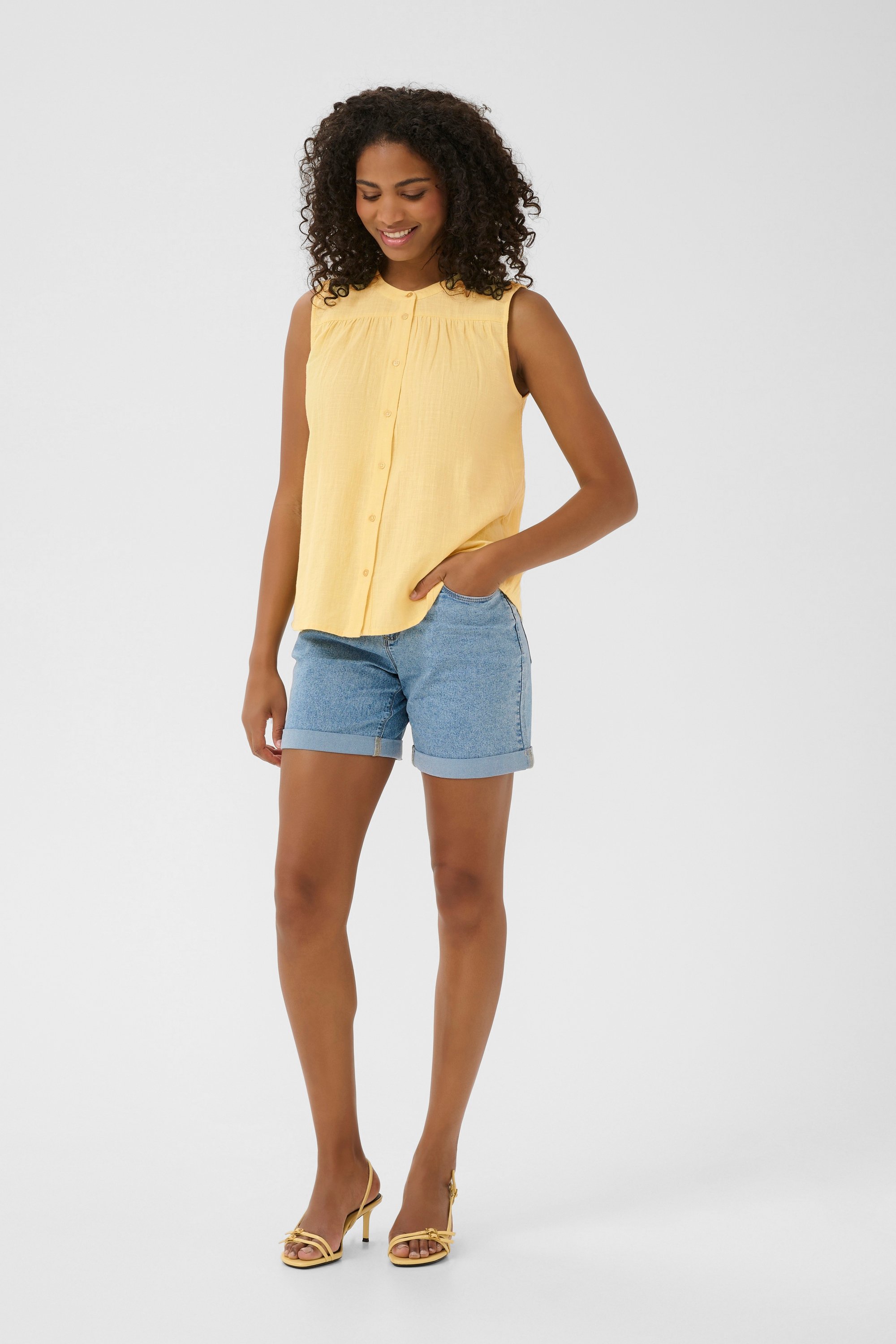 Thumbnail - Kurzarm-Bluse KApauline Kurzarm-Bluse Regular fit yellow