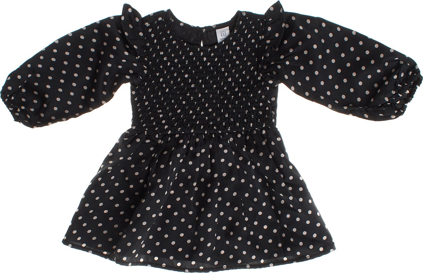 Langärmliges, gerafftes Satinkleid für Mädchen 780172