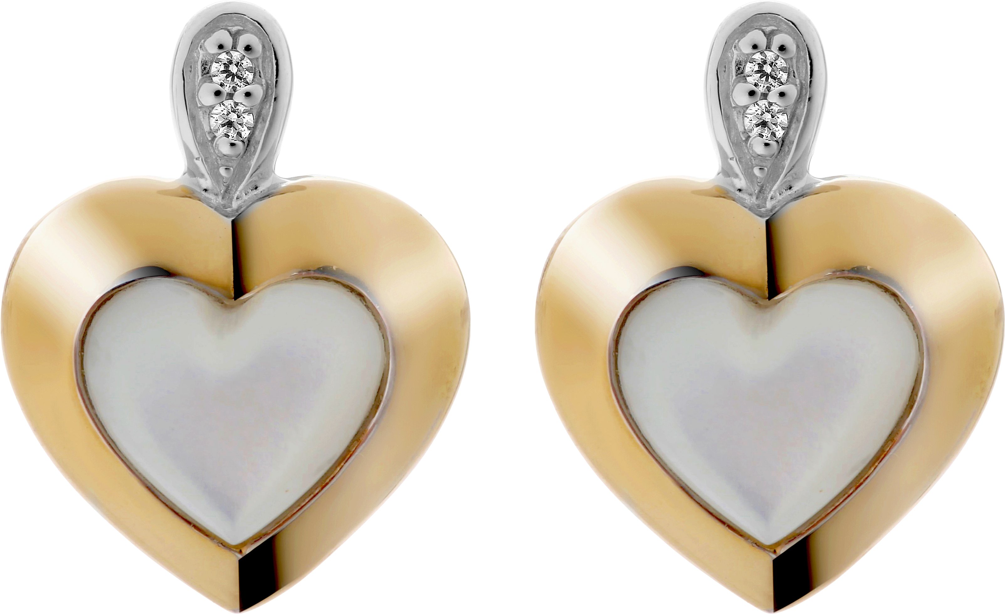 Orphelia 'Debby' Ohrstecker für Damen, 925 Sterlingsilber, Silber/Gold ZO-7289/G