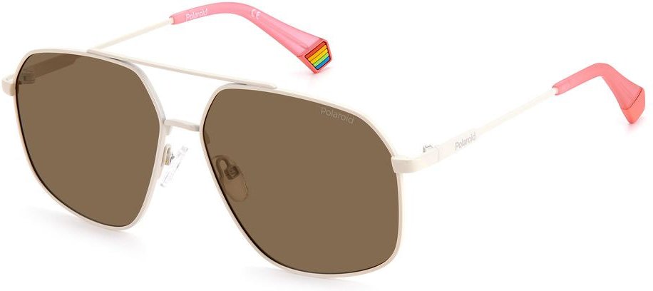 Polaroid Beige Edelstahl-Sonnenbrille