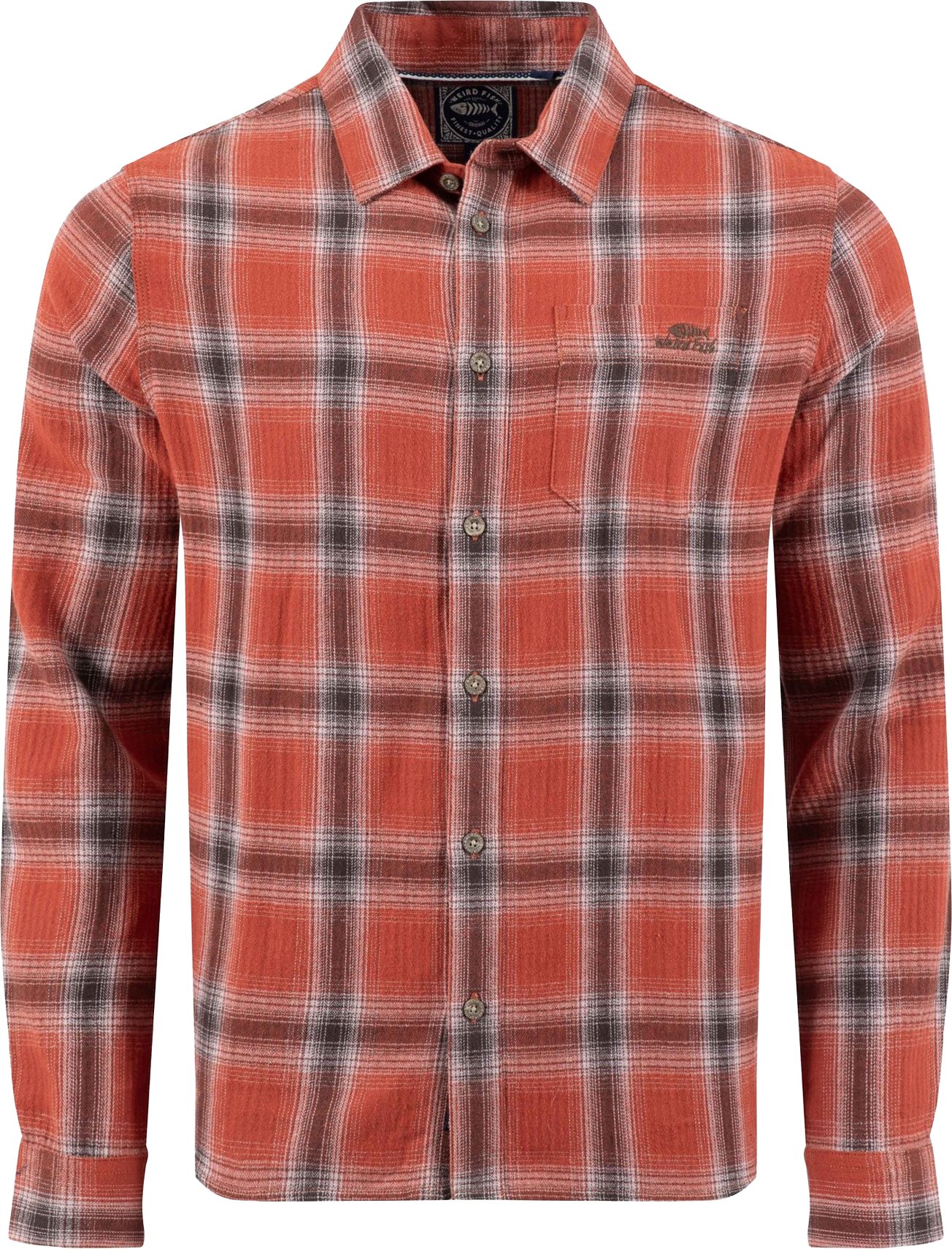 Weird Fish - "Broxton" Hemd für Herren, Langärmlig (Rostfarben)