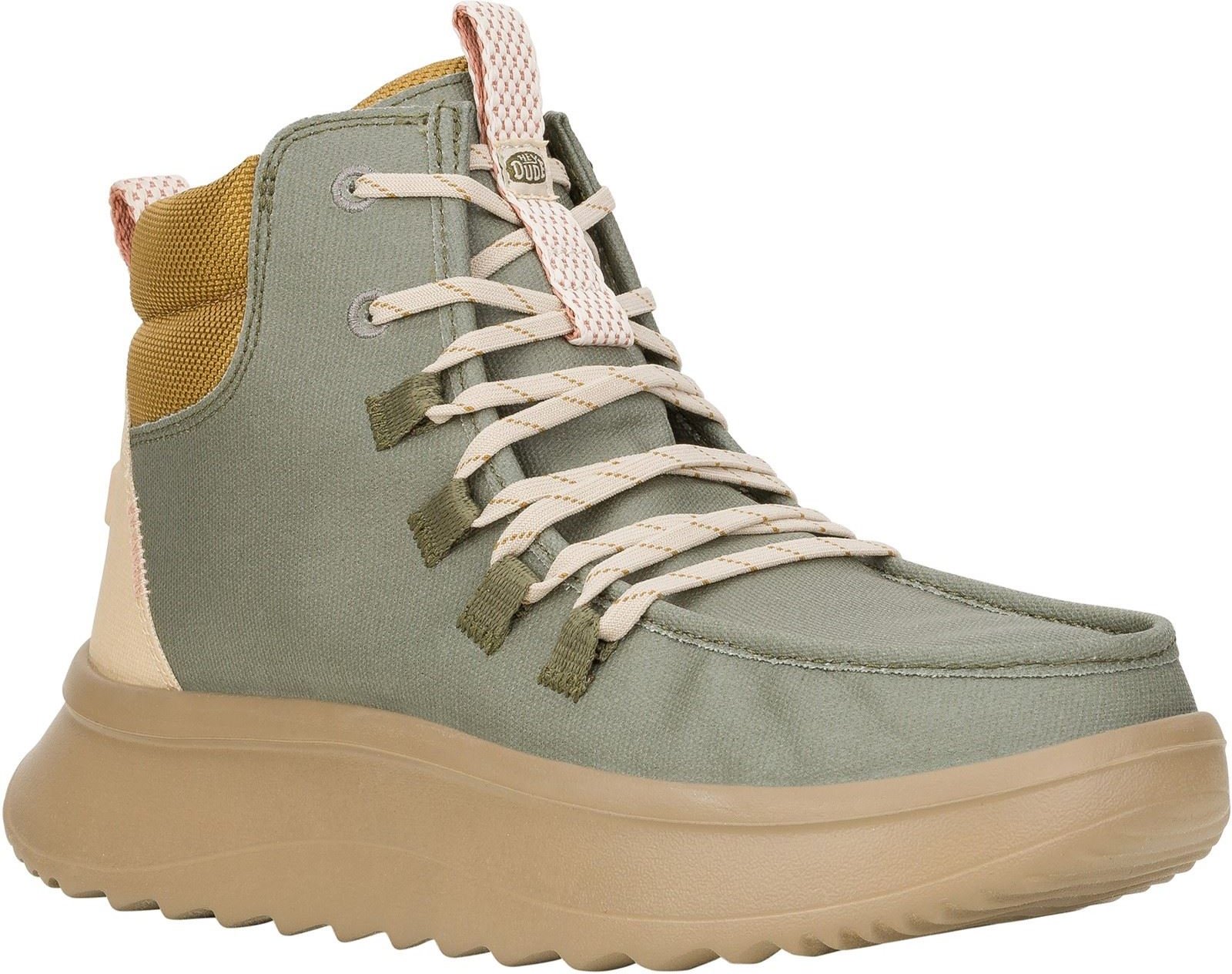 HEYDUDE Wendy Peak Apres PU beschichtetes Segeltuch Damen Olive Stiefel