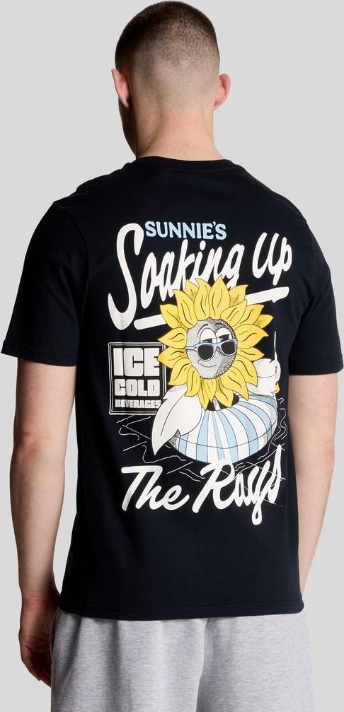 Thumbnail - Lyle & Scott Sunnies Pool Bar Grafik-T-Shirt – Dunkelmarineblau