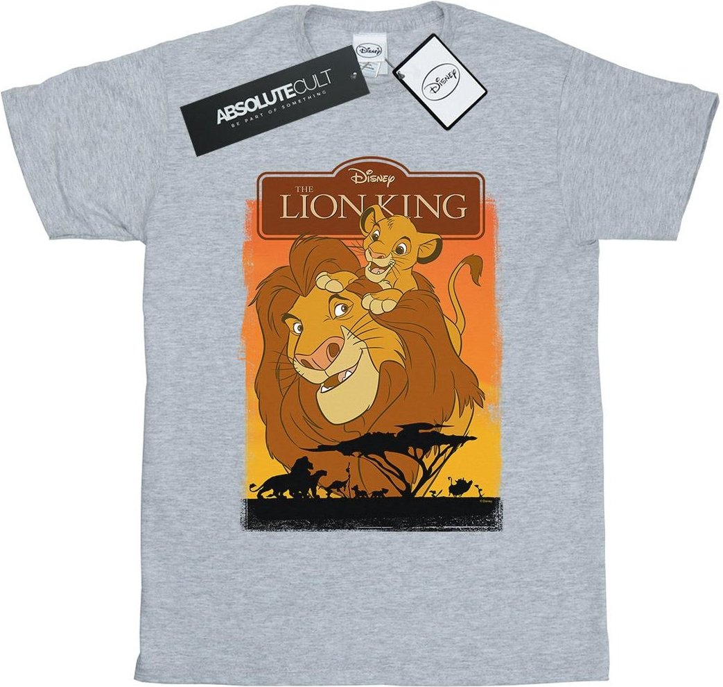 Disney Herren Der König der Löwen Simba und Mufasa T-Shirt (Sport grau)