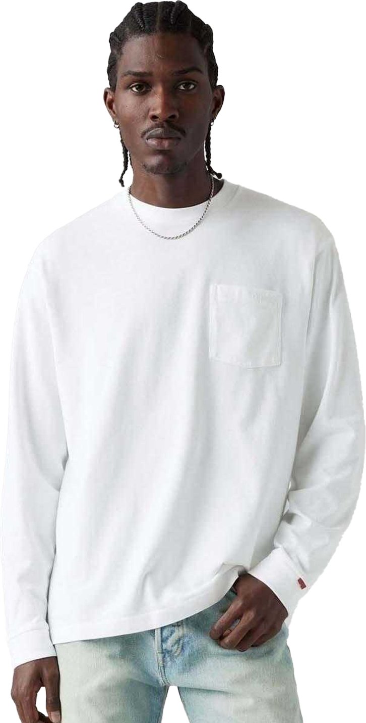 Levis - "Authentic" T-Shirt für Herren, Tasche, Langärmlig (Weiß)