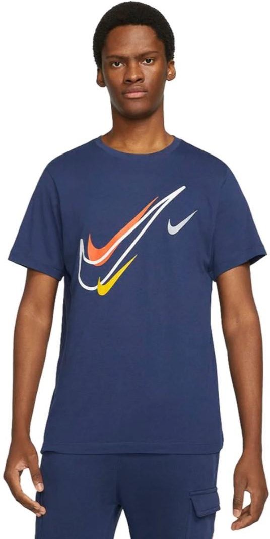 Nike Herren Court Swoosh Logo T-Shirt in Marineblau