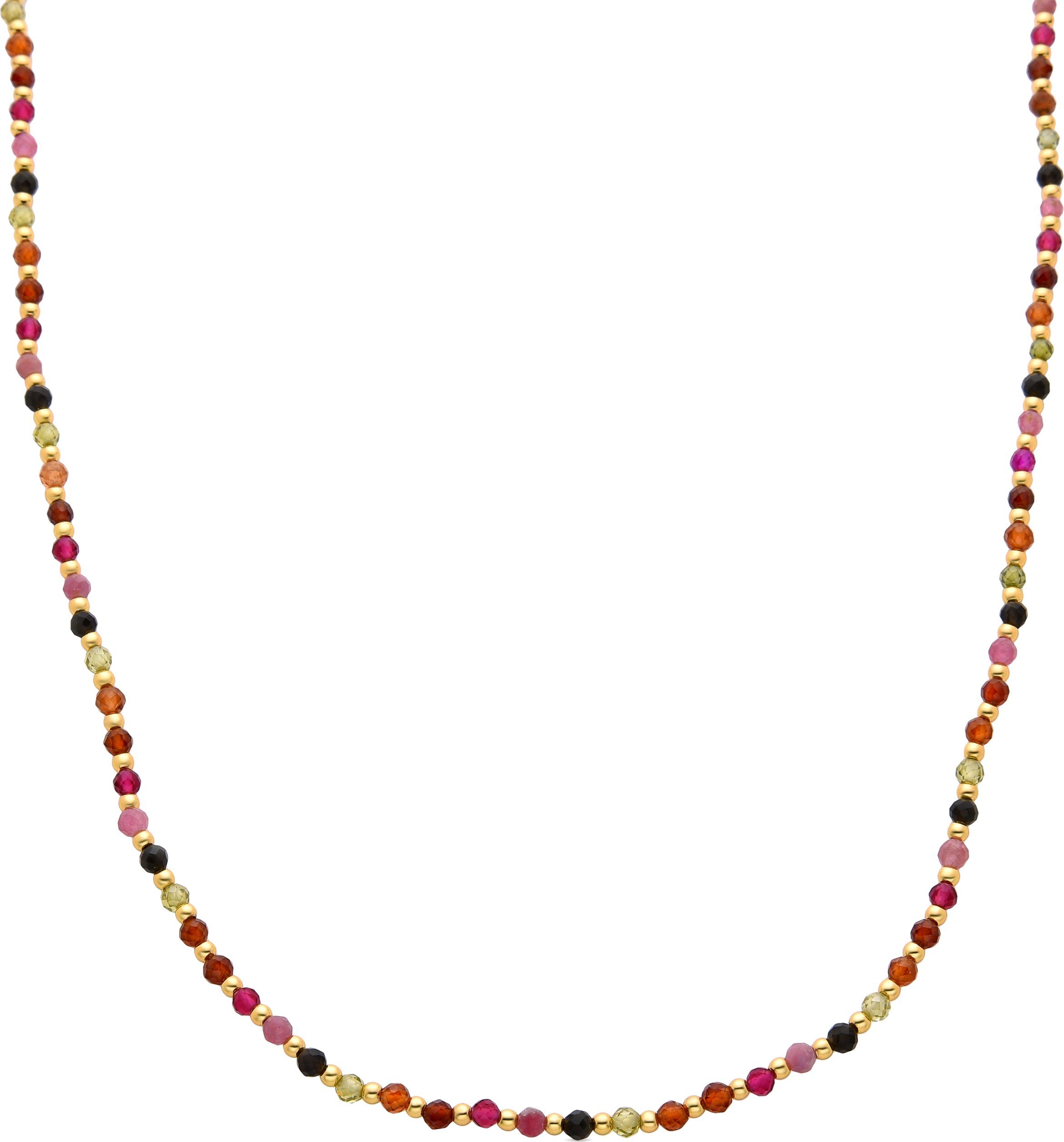 Luxenter Multicolor Kristall-Halskette aus 18K Gelbgold - Irfoa
