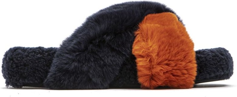 Mr&Mrs Italy Blaue Kaninchenfell Damen Sandalen