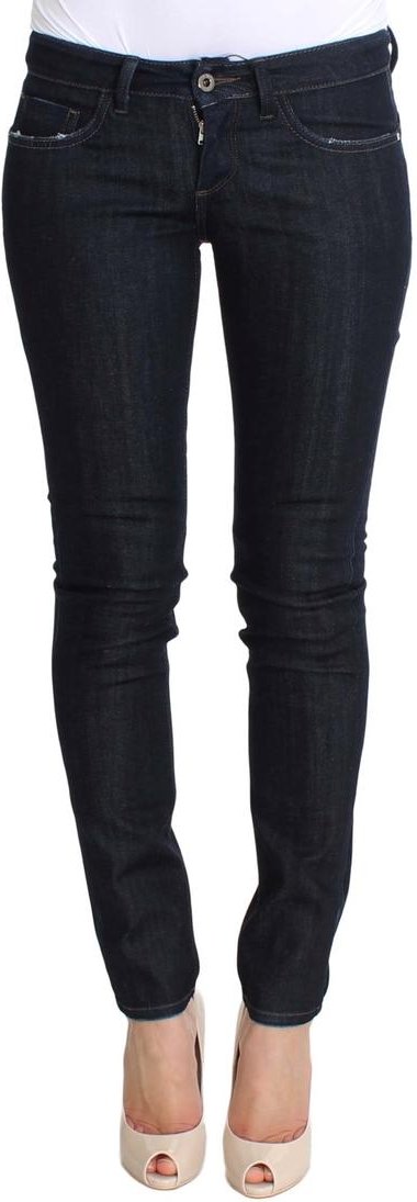 Costume National Damen Blaue Baumwoll-Stretch Slim Fit Jeans