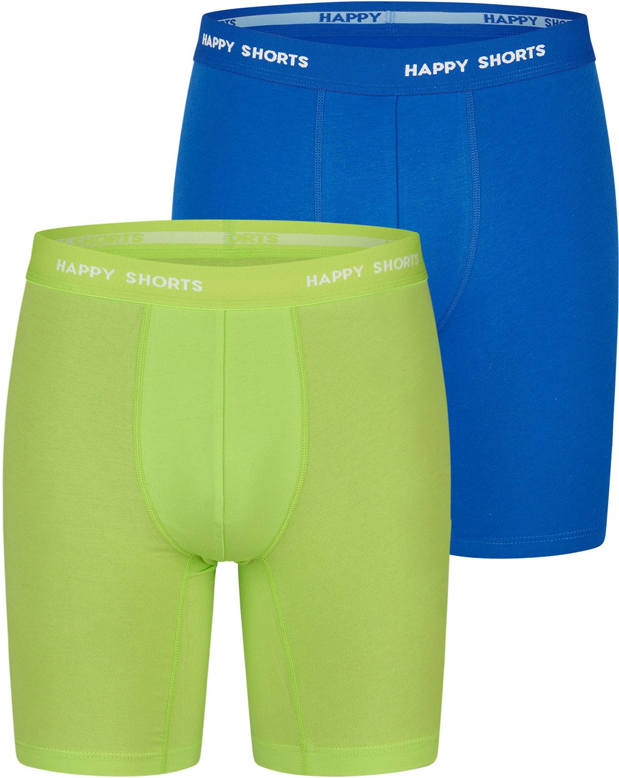 Happy Shorts Herren Retro Boxer Neon Long 2-Pack Retroshorts, Vintage Boxer,