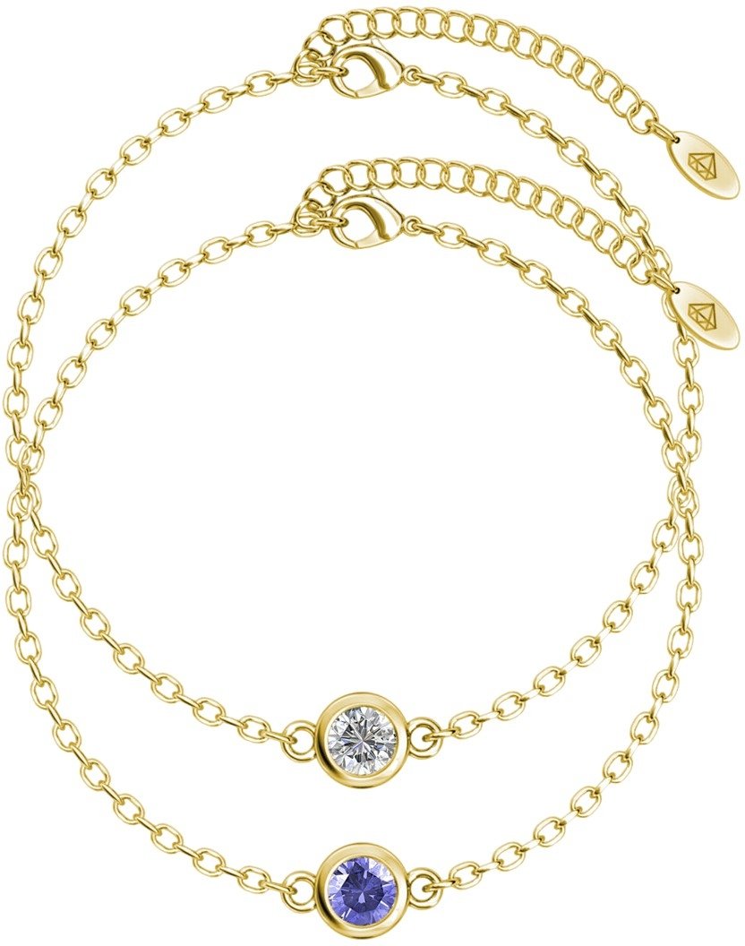Geburtsstein-Armbänder – Gold, Kristall und Lila