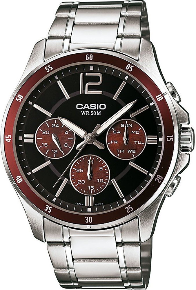 Casio Kollektion Herren Silberuhr MTP-1374PD-5AVEF