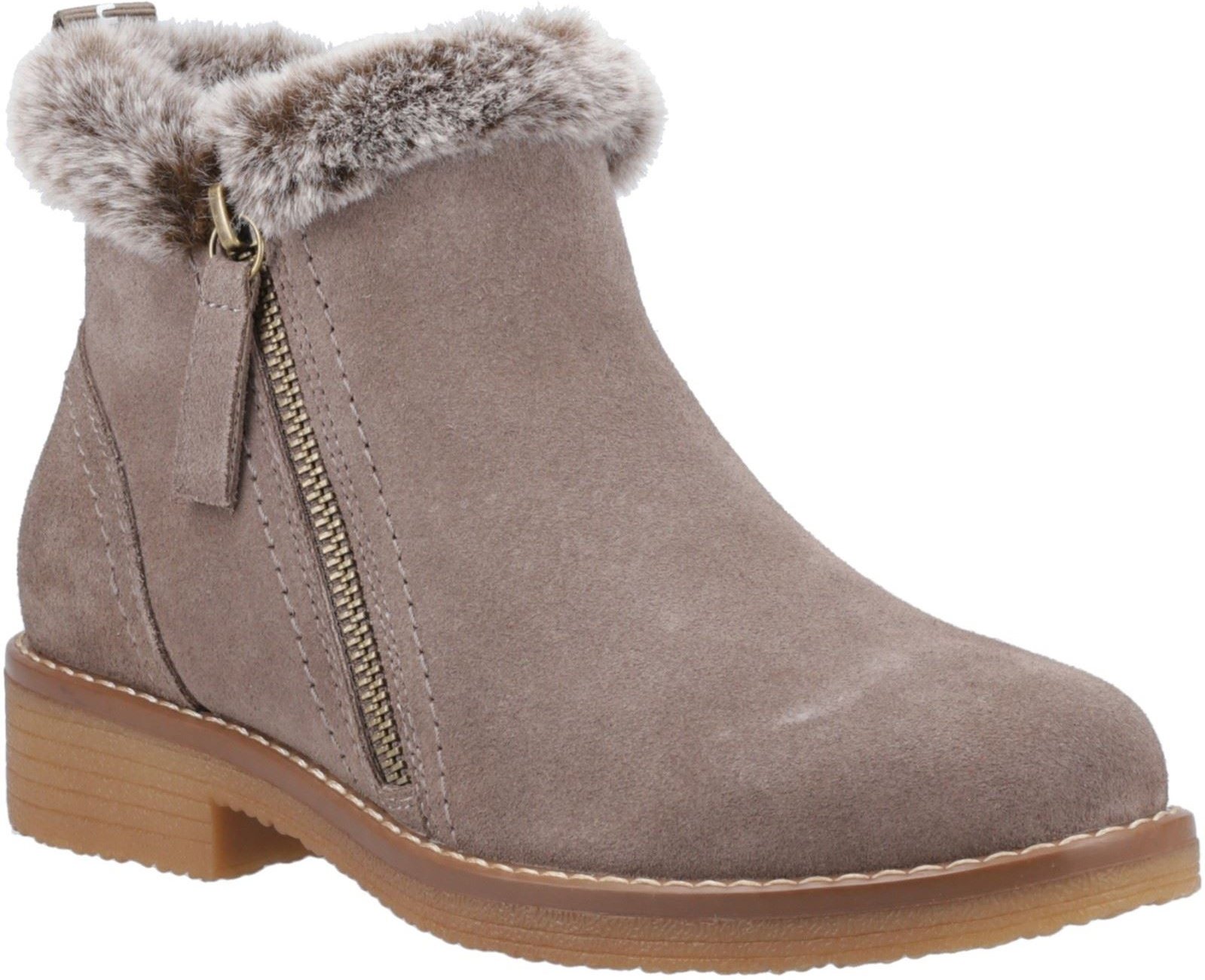 Thumbnail - Hush Puppies Marnie Wildleder Damen Stiefeletten in Taupe für den Winter