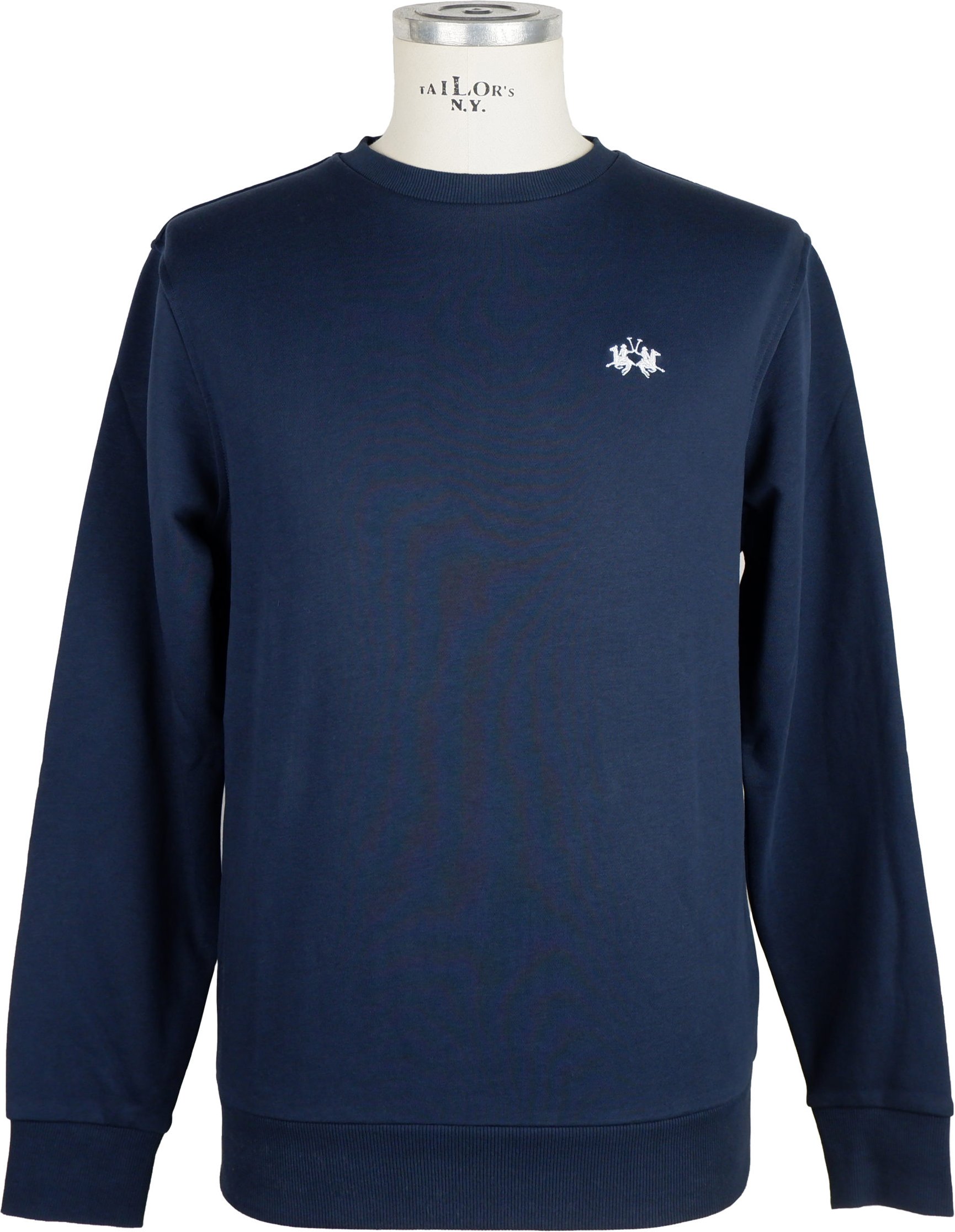 La Martina Herren Blau Baumwollpullover