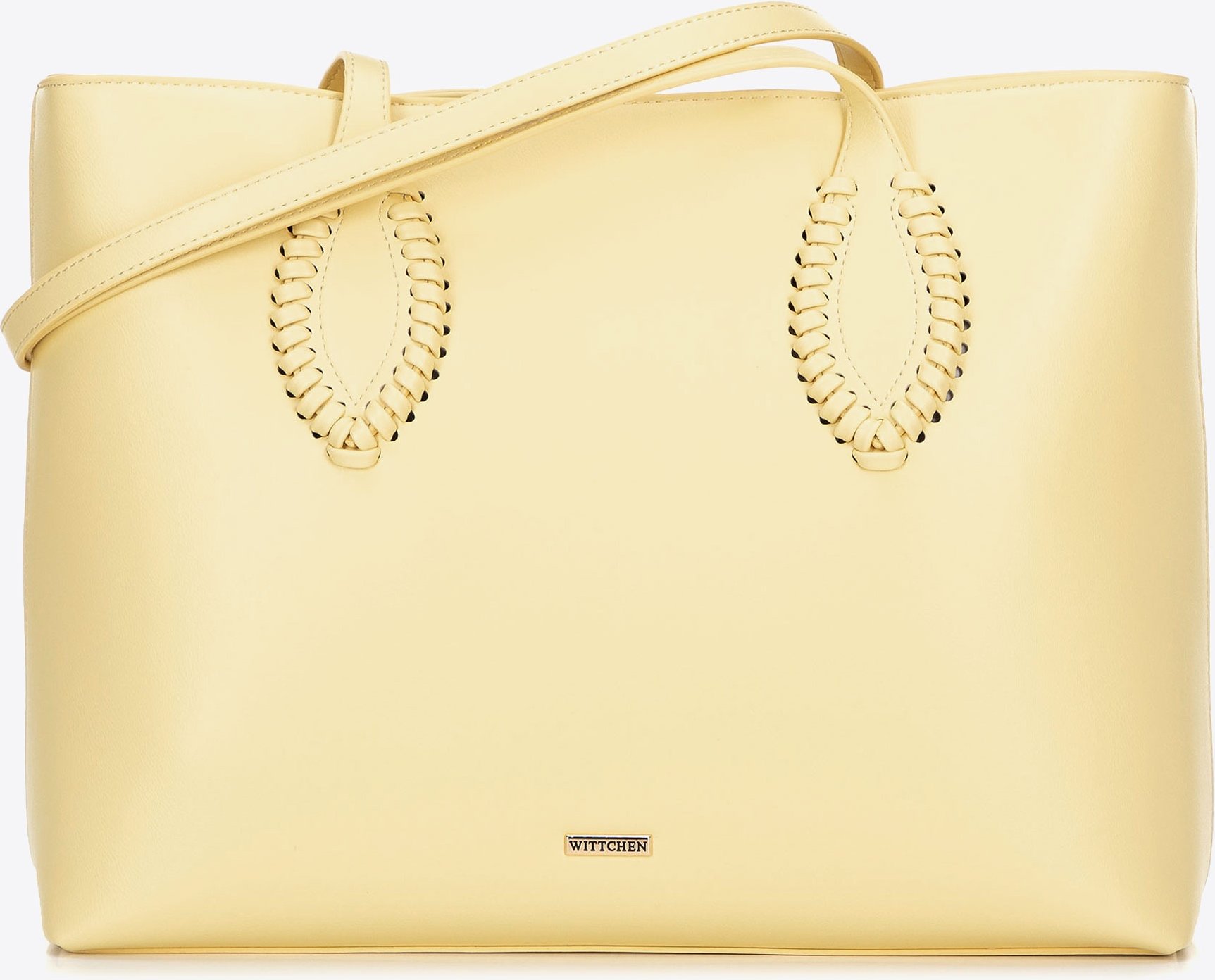 Wittchen Damen-Einkaufstasche aus Öko-Leder mit geflochtenen Akzenten