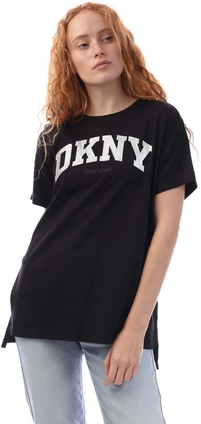 DKNY - T-Shirt für Damen, kurzärmlig (Schwarz)
