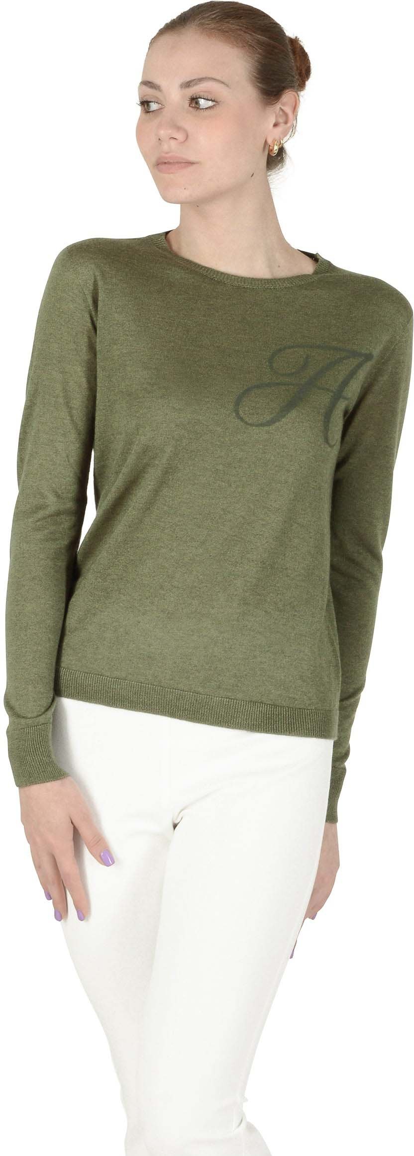 Crown Of Edinburgh Kaschmir Langarm Art 004 Grüner Buchstabe A