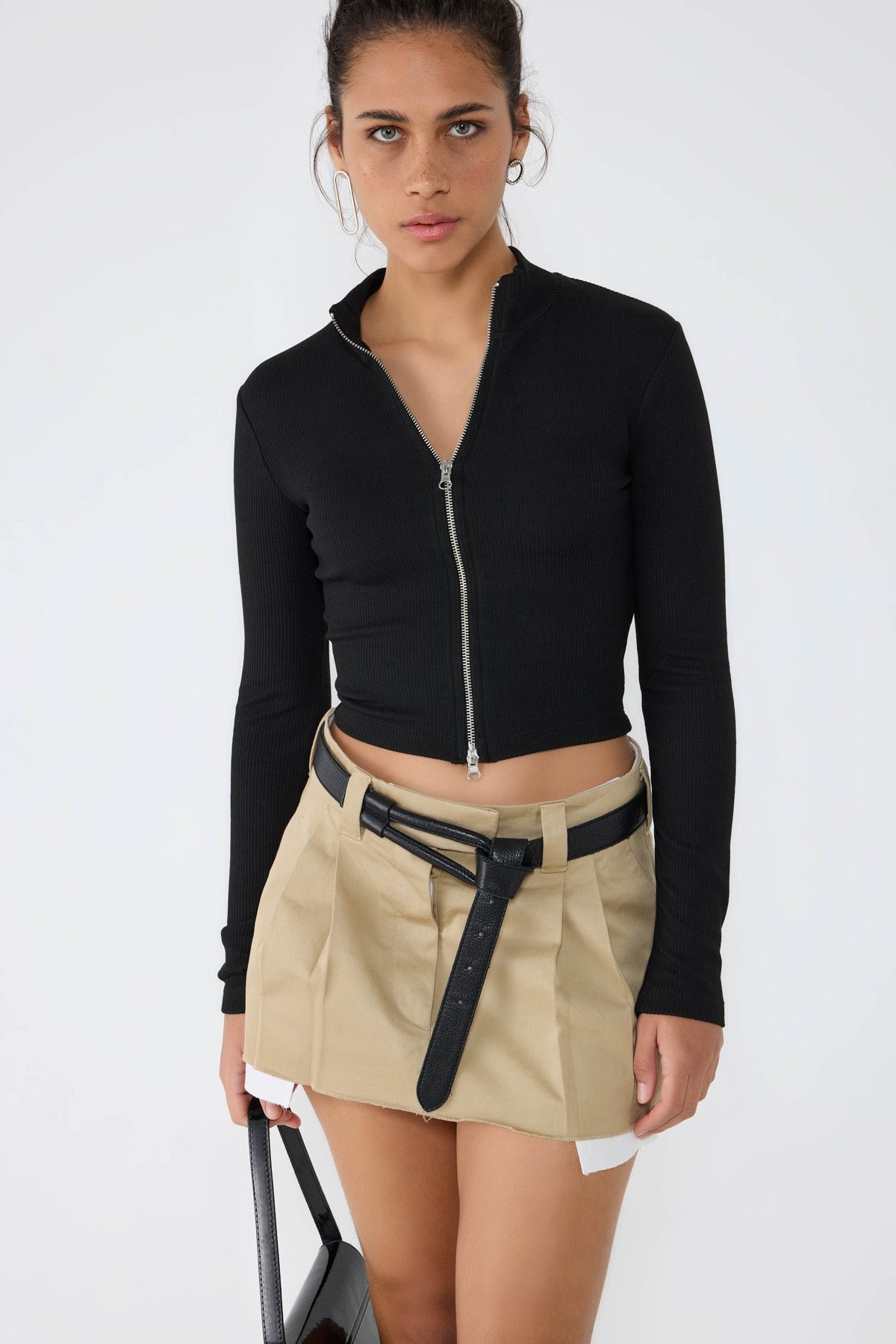 Reißverschluss-Schlankbluse