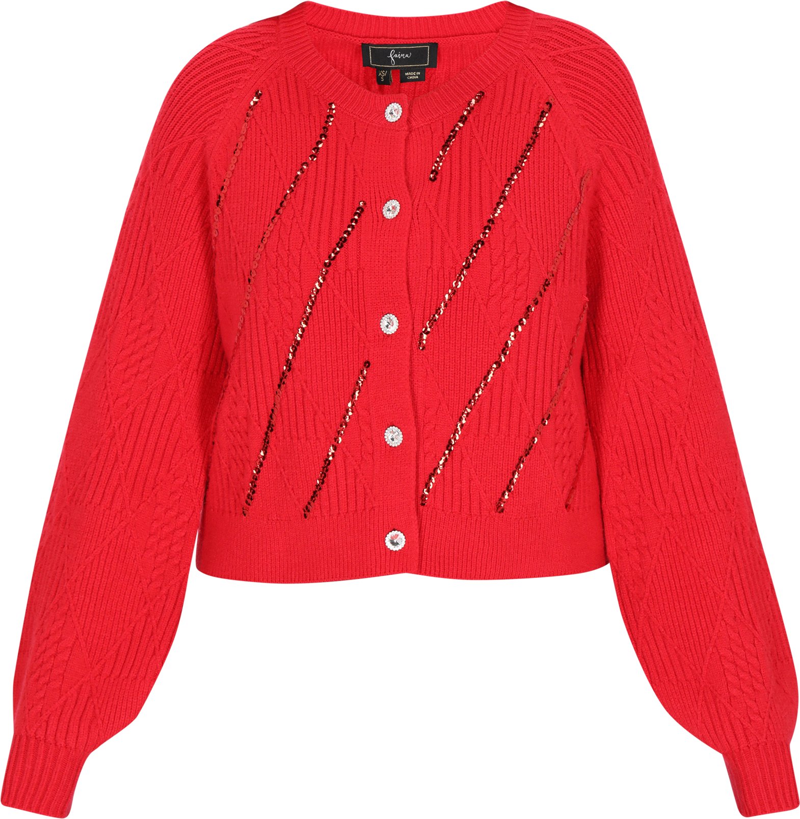 Faina Strickjacke Frauen Rot